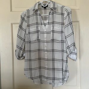 Fortune Ivy top black and white XS